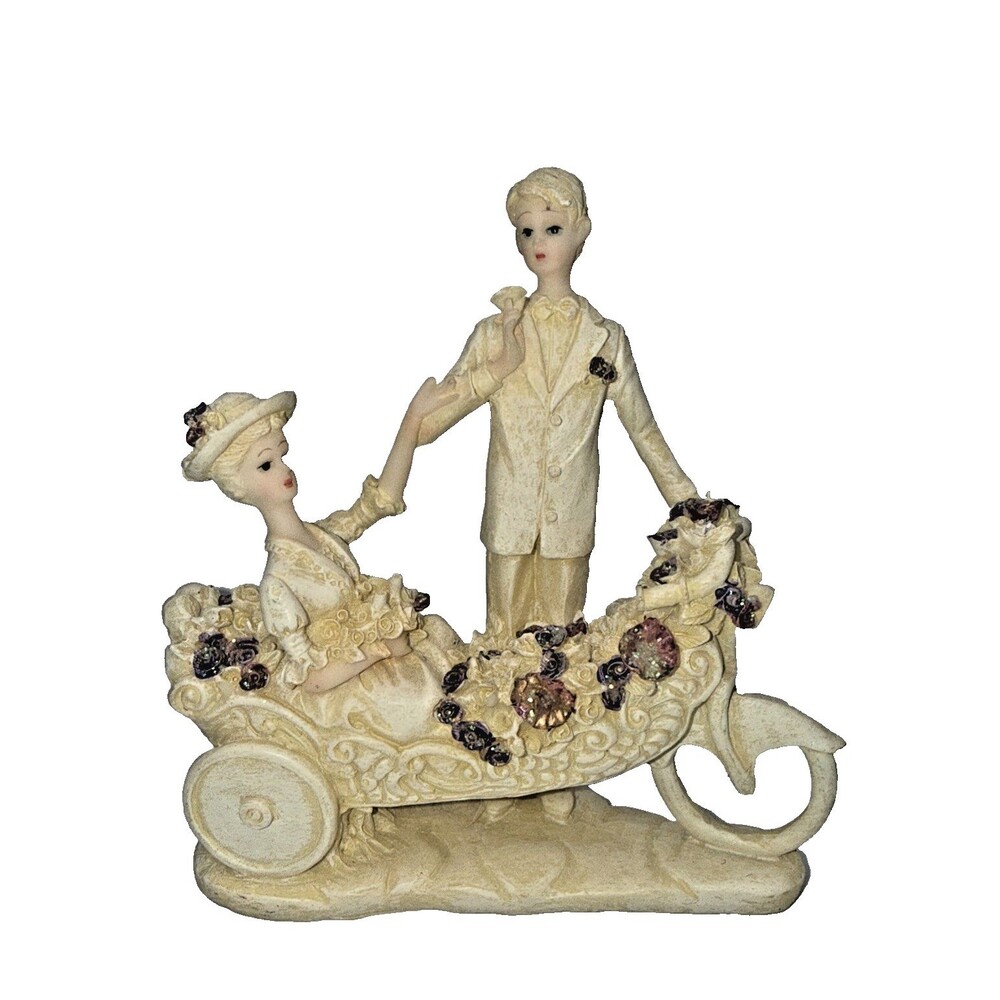 Rare Vintage K's Collection Newly Weds Figurine Bone with Flowers